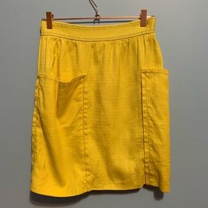 Anthropologie Cartonnier Yellow Pencil Skirt